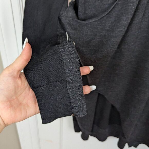 ALLSAINTS | Black Drina Wool Draped Long Sleeve Dress Size US2 - Picture 5 of 15